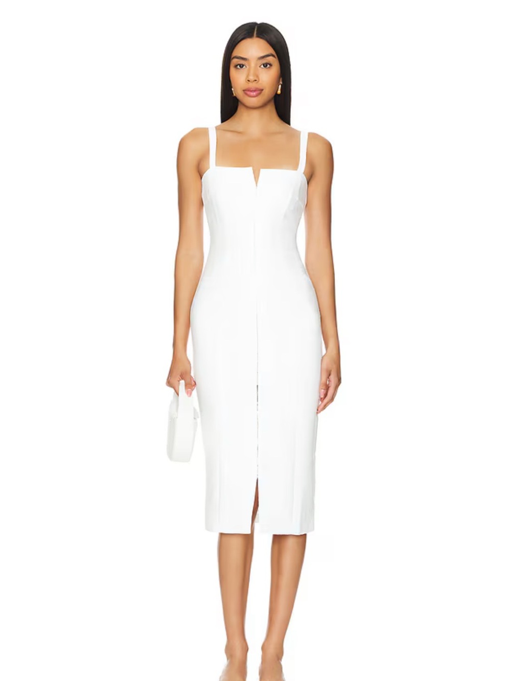 AMANDA UPRICHARD Tisha Solid Midi Dress